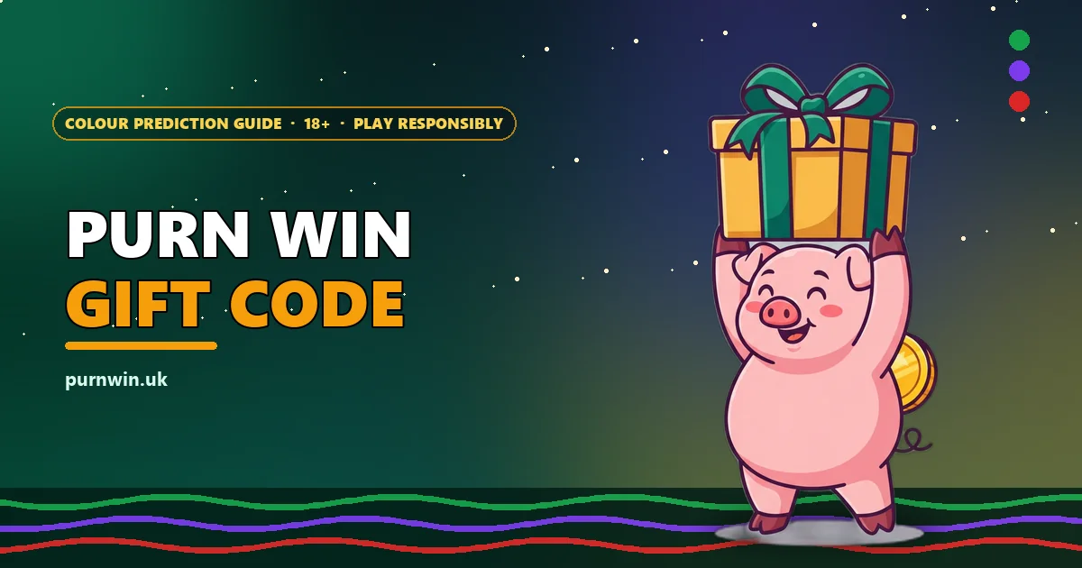Lucky pig mascot holding up a gift box for the Purn Win gift code guide