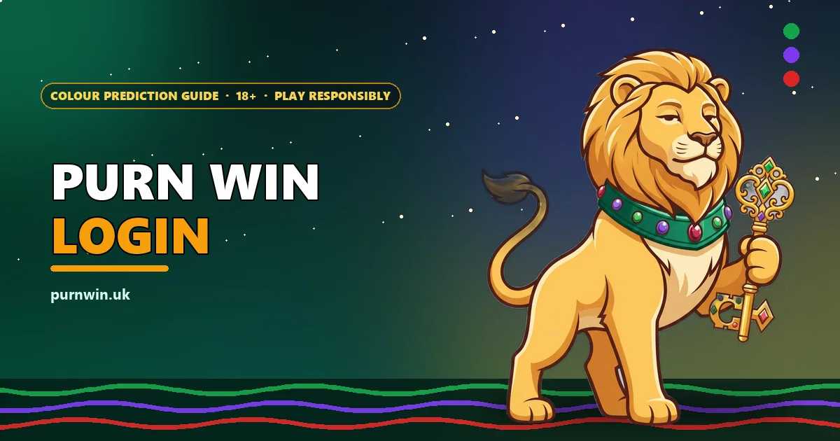 Temple lion mascot holding a golden key for the Purn Win login guide