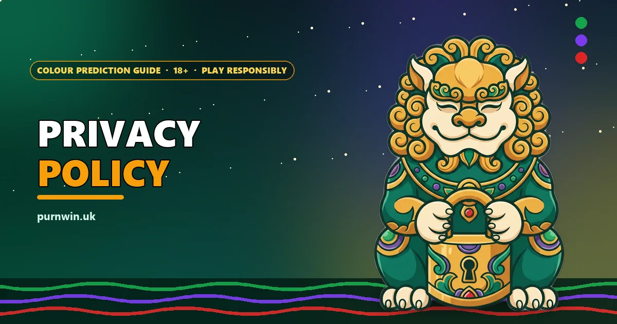 Guardian lion mascot holding a gold padlock for the Purn Win privacy policy